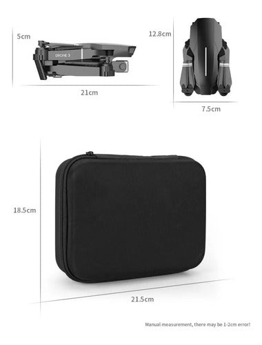 Dron E99 Pro2 Doble Cámara Ajustable Fpv Plegable Bolso Negro