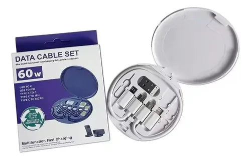 Set Adaptadores 6 En 1 Tipo C + 3 Adaptadores Carga Y Datos Negro