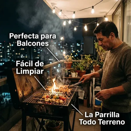 Parrilla Parrillera Plegable Portátil Acero Terraza Camping Parrilla Desmontable Churrasquera Portátil Parrilla Para Picnic Cocina Al Aire Libre Parrilla Patas Retráctiles Parrilla Maletín