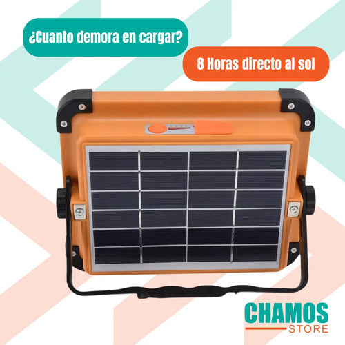 Pack X2 Foco Led Solar Emergencia Baliza Recarg 500w Camping Amarillo Blanco Cálido