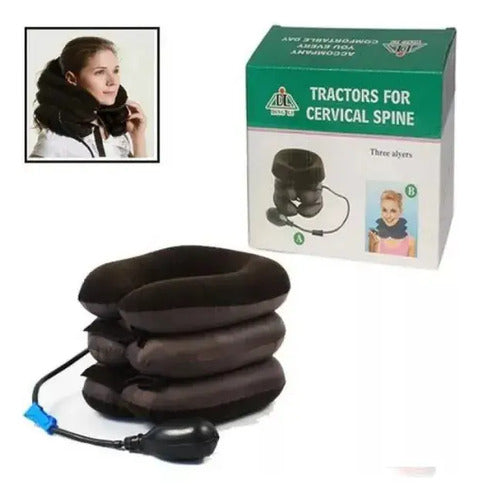 Cojín Inflable Collar Cervical Alivia Dolor Envío Gratis Marrón