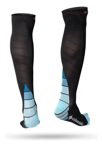 Pack 3 Calcetines Compresión Con Infusión De Cobre 15-20mmhg Azul Logo 34-39