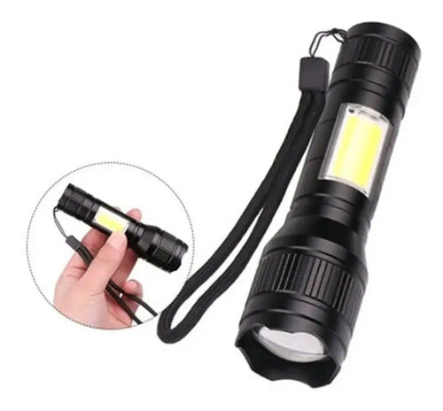 Mini Linterna Tactica Led Recargable Lampara Luz Led Blanco
