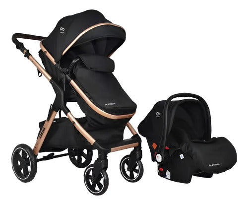 Coche Cuna Travel System Plegable Pikaboo Kansas Negro Negro Negro/dorado