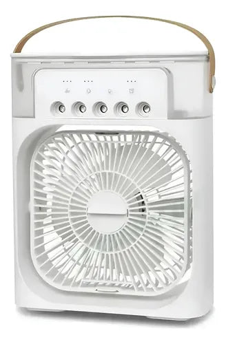 Ventilador Humidificador 3 En 1 Mini Enfriador Portátil Led Blanco