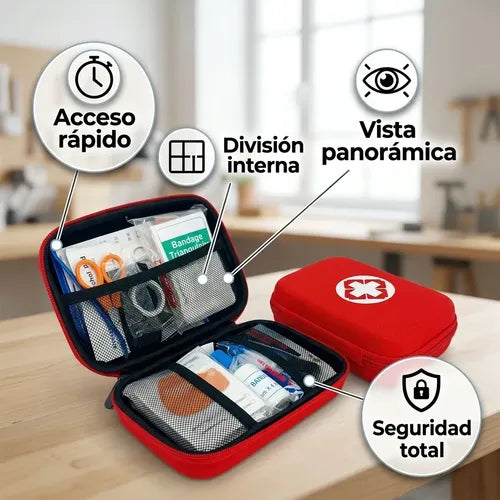 Kit De Emergencia Botiquín Primeros Auxilios Curación Auto