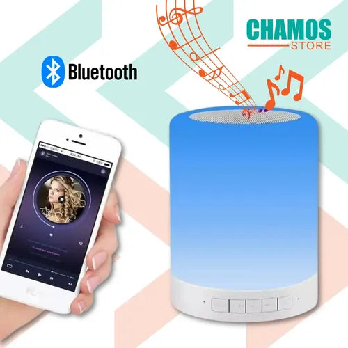 Parlante Portátil Táctil Bluetooth Con Luces Led Blanco