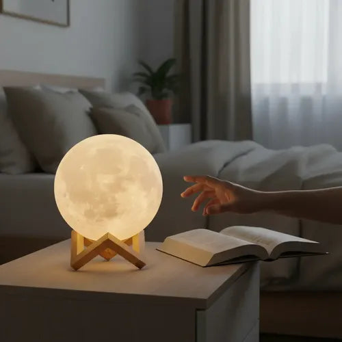 Lámpara Luna 3d Táctil Led 16 Colores Usb