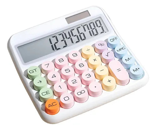 Calculadora De Escritorio Básica Grande Estética Solar Blanco
