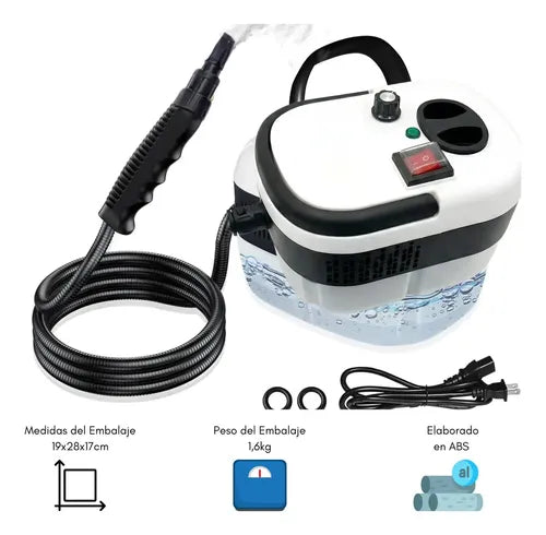 Maquina Vapor Limpiador Manual Alta Potencia Portátil 4 Pzs Blanco