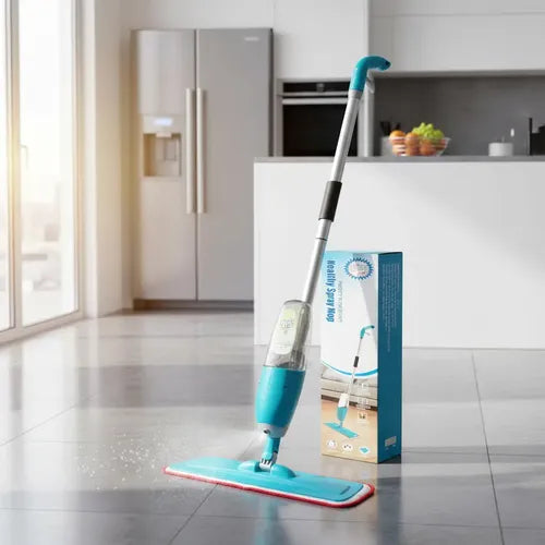 Trapero Microfibra Mopa Spray Rociador Paño Limpieza Piso Azul