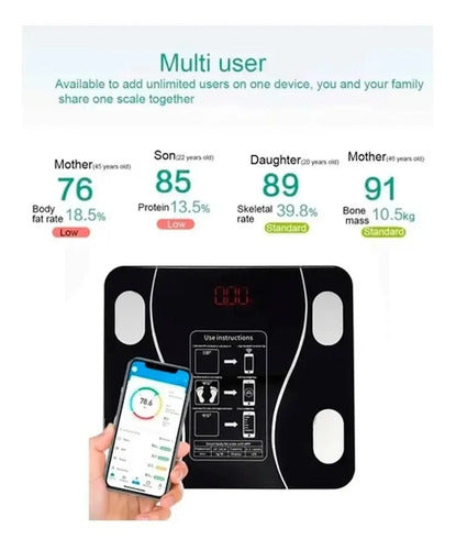 Balanza Baño Digital Inteligente Bluetooth Peso Grasa Imc