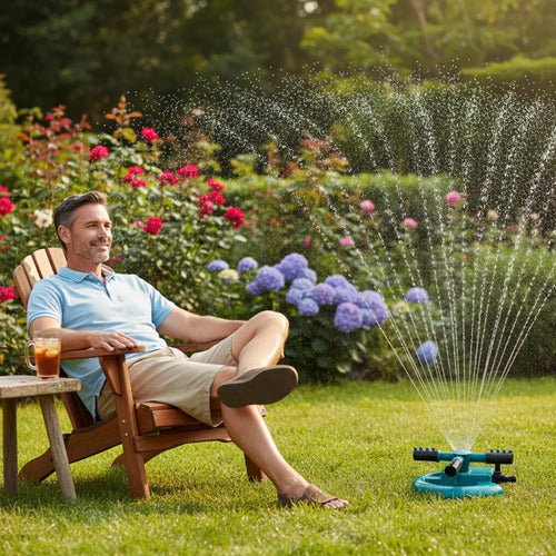 Pack X4 Aspersor Jardin Riego Regadores Automatico Riego 360