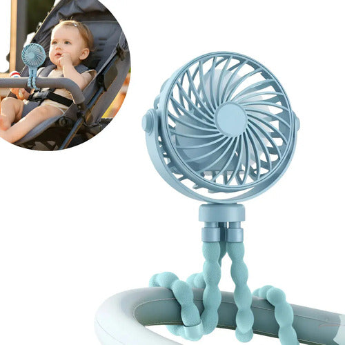 Ventilador Portátil Flexible Multiuso Coche Bebé Recargable
