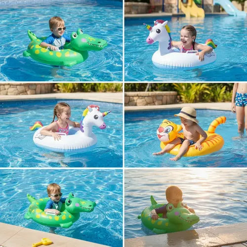 Pack X3 Flotador Niño Piscina Playa Colores Diseño Animal Variado