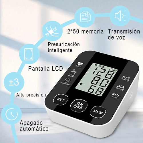 Monitor De Presión Arterial Tensiómetro Digital Automático Negro