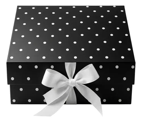Caja De Tapa Premium Tapa Dura Gift Box Color Negro Puntas Blancos M