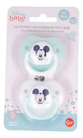 Pack X2 Chupetes Stor Disney Baby Silicona Anatómica Mickey Mouse 0-6 Meses Azul