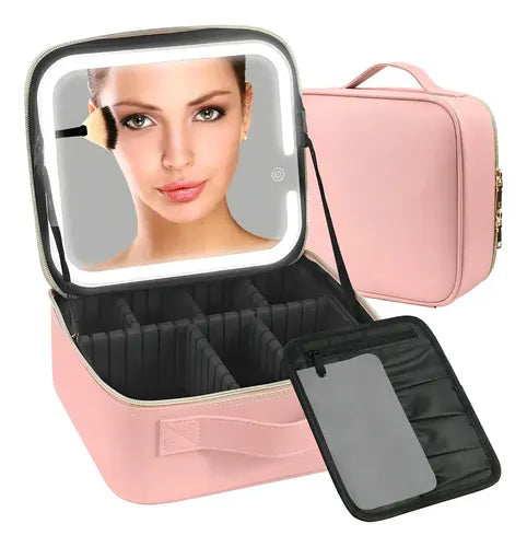 Maleta Maquillaje Con Luz Maletin Cosmetiquero Organizador