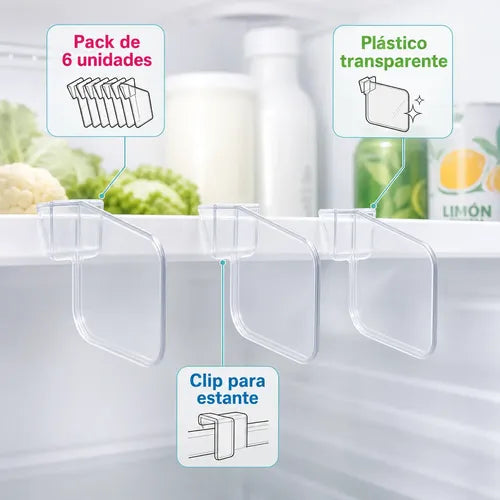 Pack X6 Separador Organizador Almacenamiento Refrigerador Transparente