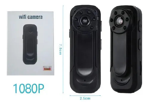 Cámara Espía Iwfcam Action Cam Wifi Visión Nocturna Full Hd 1080p Negro