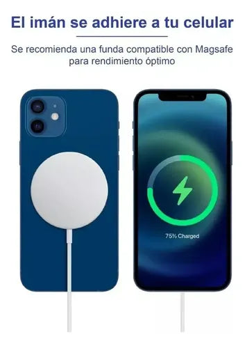 Cargador Carga Rapida 15w Inalambrico Magnetico Tipo C Blanco