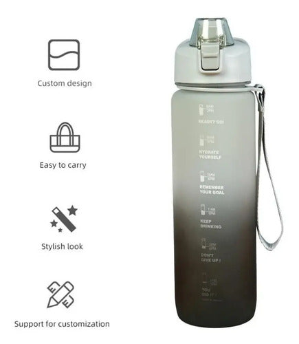 Botella De Agua Con Medidor Motivacional 1000 Ml