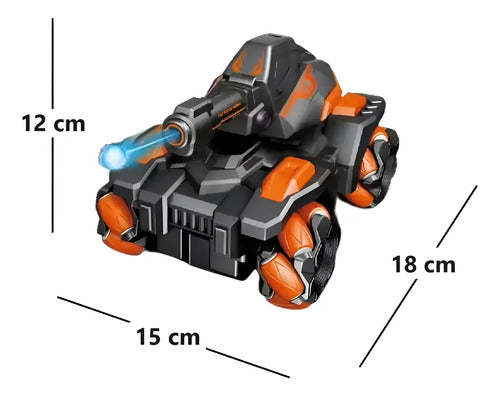 Juguete Niños Tanque Control Remoto Lanza Bolas Hidrogel Naranja