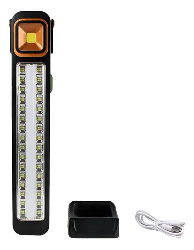 Lampara De Emergencia Solar 45w 300 L 6000k Recargable Usb Negro