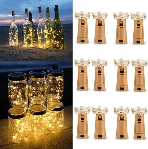 Luces Para Botella Con Corcho Decoración Luces Hada Pack 10 Cálido