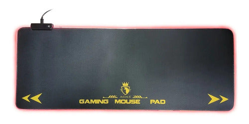 Mouse Pad Gamer Rgb Led Colores Xxl S4000 80x30cm 4mm Usb Negro