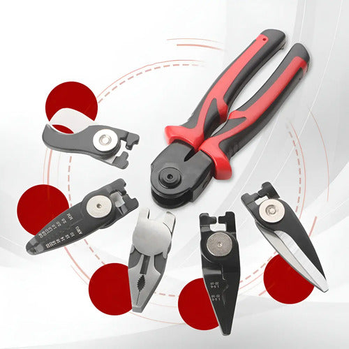 Kit Alicates 5 En 1 Cabezal Intercambiable Multiusos