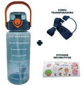 Botella De Agua Motivacional 2 Litros Con Indicador Medida
