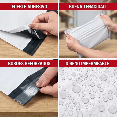 Pack 100 Bolsas Courier Blancas Autoadhesivas 30x42 Cm Blanco 30x42
