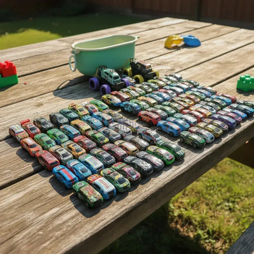 Set Autos A Friccion Juguete Niños Caja Organizadora 52pcs Autos A Friccion Metalicos Juguetes Regalo Variados