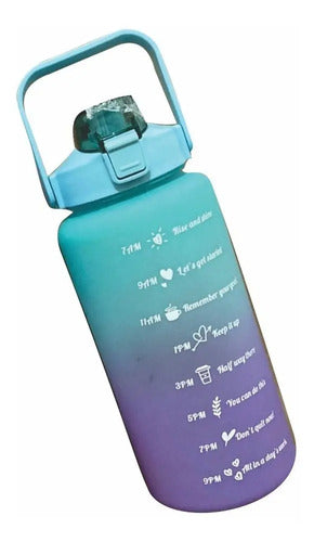 Termo Motivacional Capacidad 2 Litros Botella Color Menta