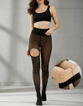 Panty Calza Invierno Chiporro Efecto Piel Talla Grande X2 Negro Lisa Xxl