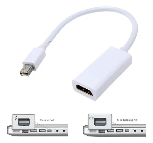 Adaptador Mini Displayport Thunderbolt Hdmi Color Blanco