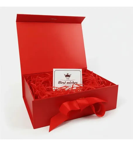 Caja De Tapa Premium Tapa Dura Gift Box Color Rojo
