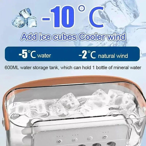 Ventilador Humidificador 3 En 1 Mini Enfriador Portátil Led Blanco