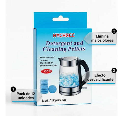 Pack X12 Pastillas Limpiadoras Saca Sarro Hervidor Cafetera