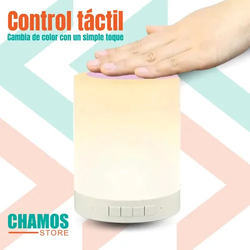 Parlante Portátil Táctil Bluetooth Con Luces Led Blanco