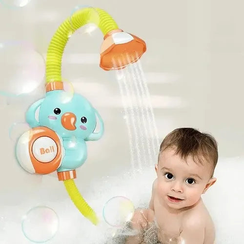 Regadera De Baño Para Bebe Juguete Ducha Tina Elefante Colorido Celeste Y Rosa