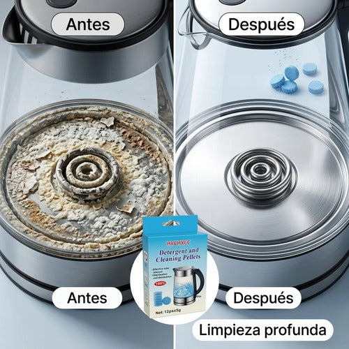 Pack X12 Pastillas Limpiadoras Saca Sarro Hervidor Cafetera