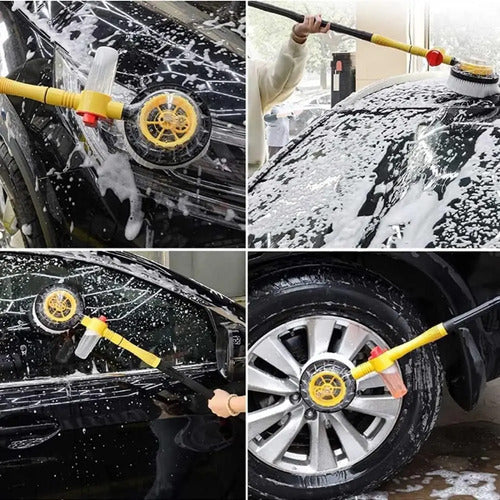 Kit Lavado De Auto Cepillo Microfibra Retráctil 360°