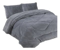 Cobertor Cubrecama Sherpa Chiporro Peludo Invierno 2.5 Plaza Gris Liso
