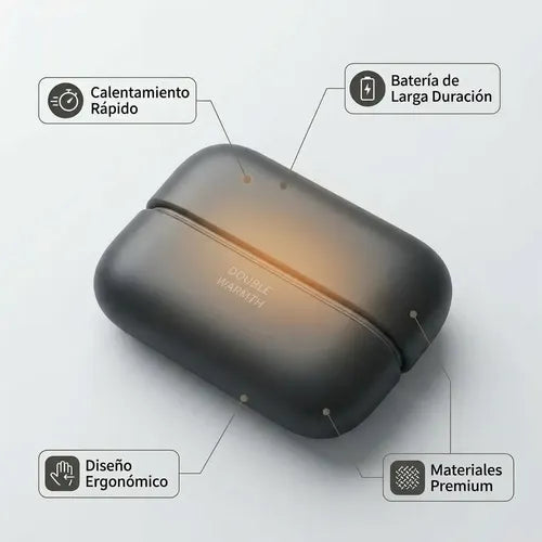 Calentador De Manos Portátil Magnético 2 En 1 Recargable Usb Negro