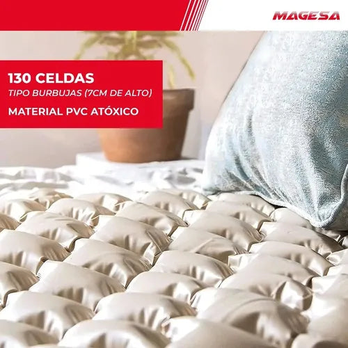 Colchón Antiescaras Con Motor Compresor Secuencial 130 Kg Color Beige