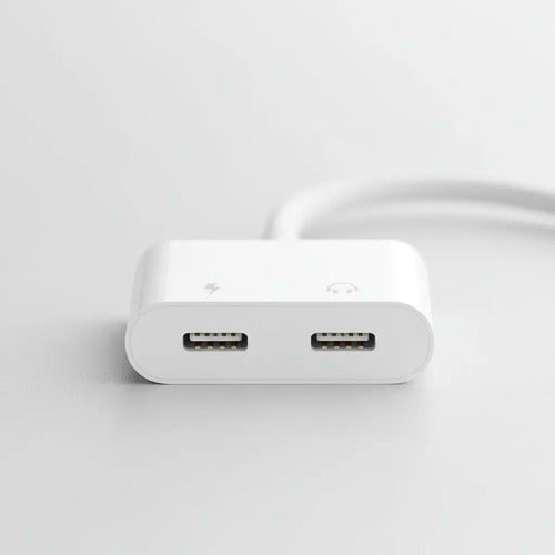 Adapt Lightning iPhone 2x1 Audífonos Y Cargador Certificado