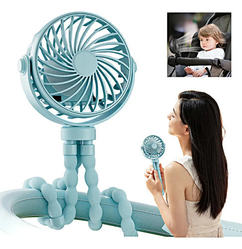 Ventilador Portátil Flexible Multiuso Coche Bebé Recargable